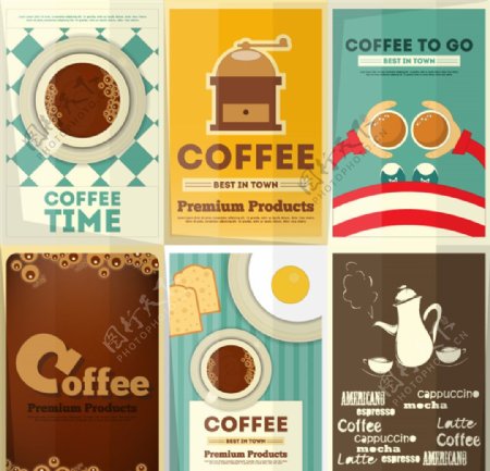 复古咖啡海报矢量素材