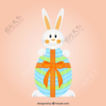 卡通彩蛋兔子图片