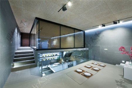 现代餐厅室内餐厅楼梯设计图