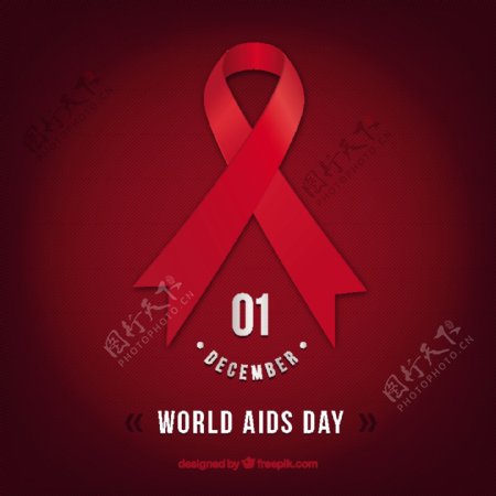 世界艾滋病日红背景