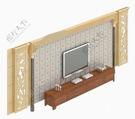 背景墙模型模板下载载电视背景墙模型免费下载