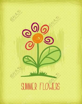 花与花的背景说明的涂鸦