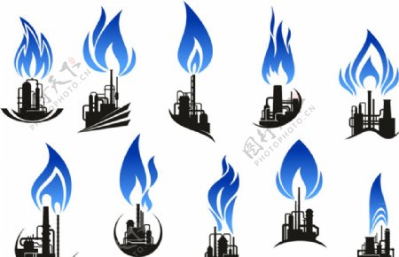 石油炼制工业标志矢量图