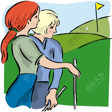 高尔夫球运动体育休闲矢量素材EPS格式0125