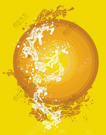 黄色抽象圆形背景
