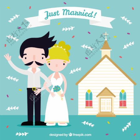 夫妻刚结婚的插图
