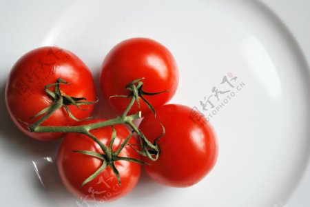 盘子内的西红柿图片