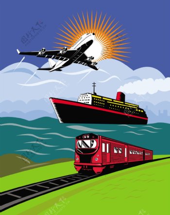 飞机和火车的船