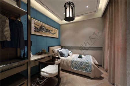 新中式时尚卧室装修效果图