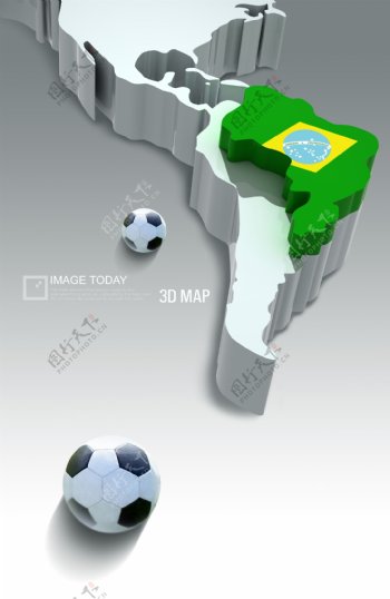 3D巴西地图