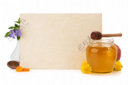 蜂蜜与卡片图片