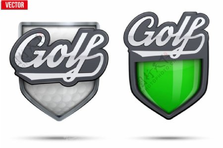 高尔夫盾牌徽标图片