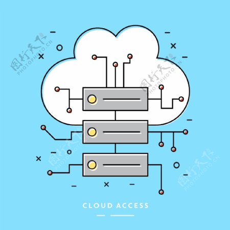云访问线性矢量元素图案模板
