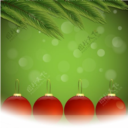圣诞节红色彩球抽象背景