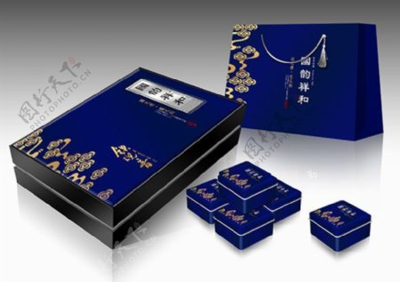中国风茶叶全套包装设计效果图PSD素材
