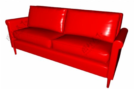 红色的皮革沙发