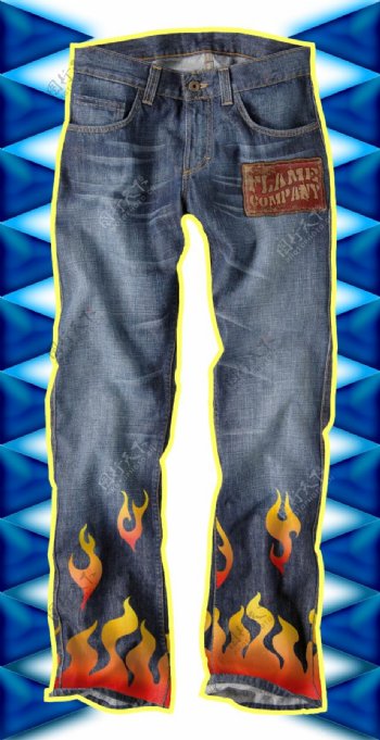 火焰喷射器的牛仔裤