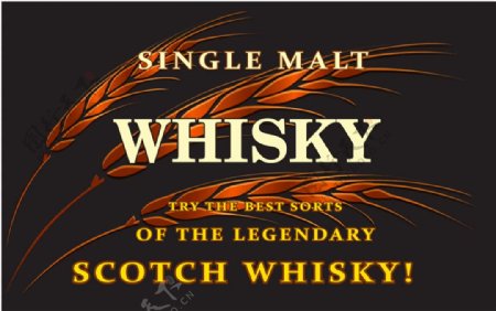 威士忌麦穗标签图片