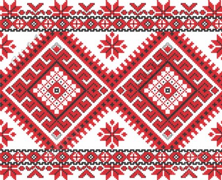 乌克兰风格的布艺饰品的矢量图15