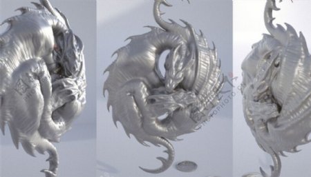 阴阳沉睡的巨龙3D打印模型