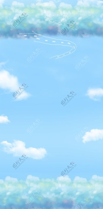 蓝天白云广告背景图片