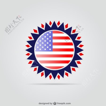 美国国旗徽章