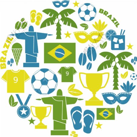 圆形巴西世界杯图标