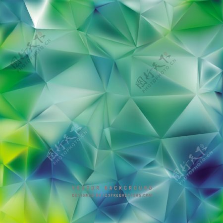 抽象蓝绿色几何多边形背景