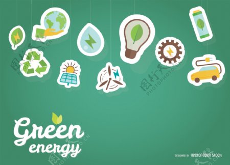 绿色能源壁纸贴