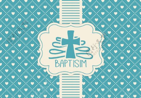 蓝baptisim卡片模板