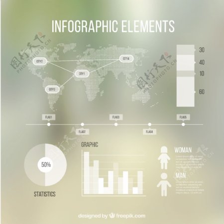 白色现代信息图表