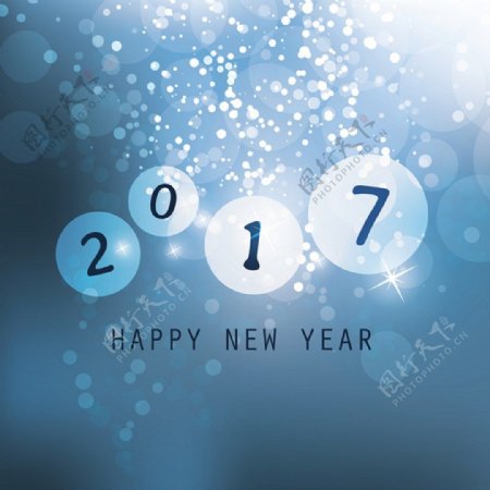 2017蓝色新年背景
