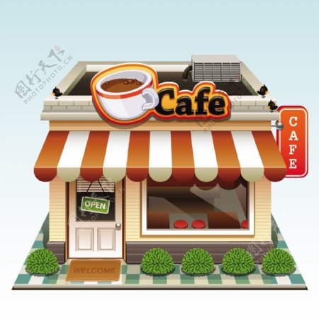 咖啡店设计矢量素材图片