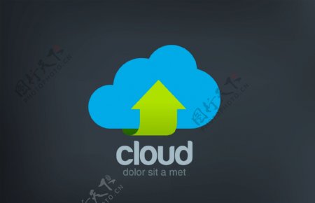 云朵箭头logo设计