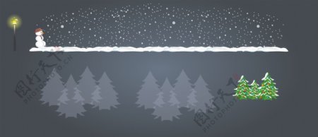 圣诞树和雪人