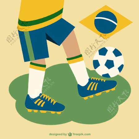 男子足球与巴西的颜色