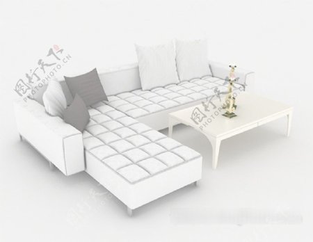 变色居家现代多人沙发3d模型下载