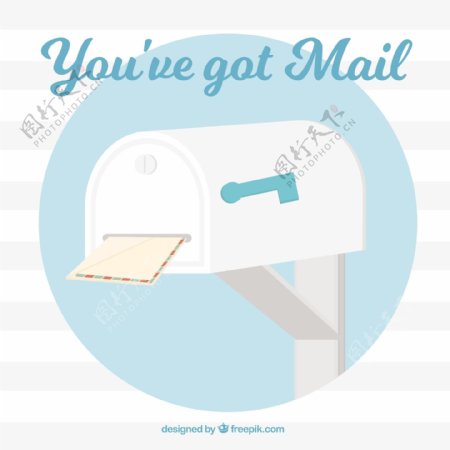 信封和文本的邮箱背景
