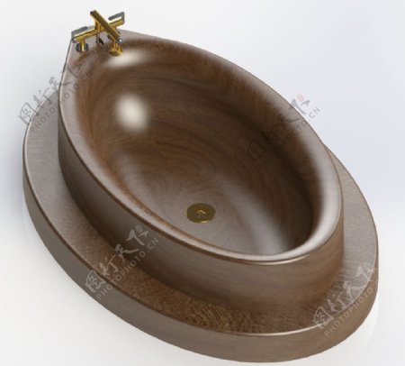木纹浴缸