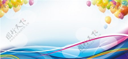气球线条彩色广告背景素材