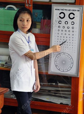测视力的女医生