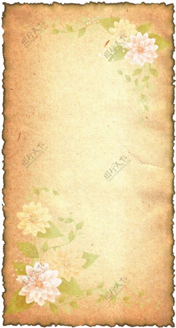 复古花卉纸张图片