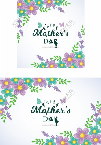 母亲节的背景是蓝紫色的花朵