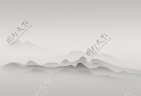 山水墨中国风背景海报