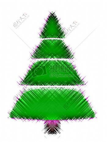 手绘彩色圣诞树