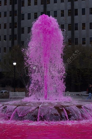 粉红色的喷泉