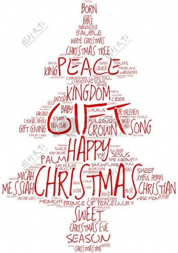 字母拼成的圣诞树