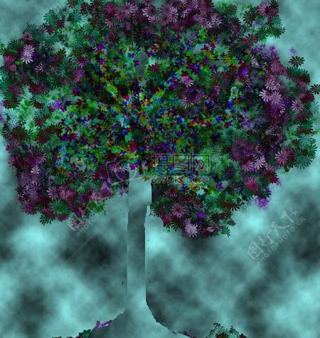 抽象的彩色大树