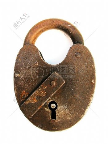 生锈的古老门锁