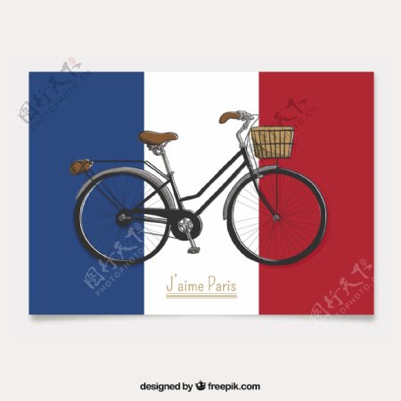 巴黎卡的复古自行车
